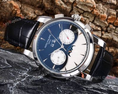 Fake Patek Philippe Geneve Grand Complications Watch Black & White Dial